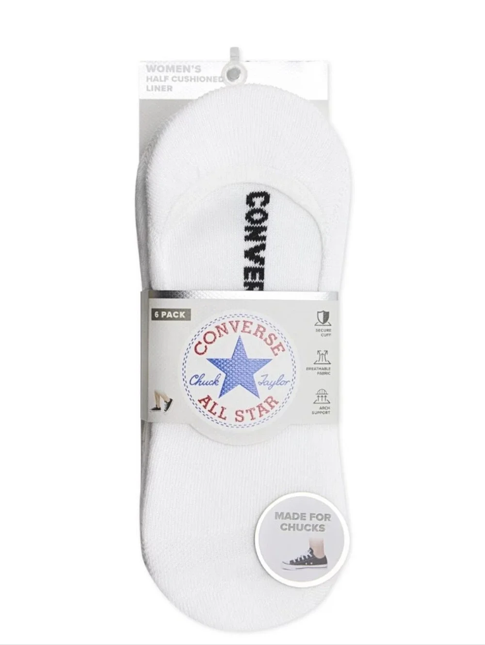 Converse 6-PK Foundational Liner Socks- Multi